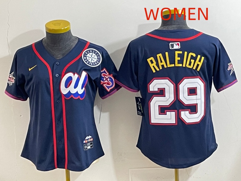 Women 2025 Seattle Mariners #29 Raleigh dark Blue All star Nike MLB Jersey style 014->women mlb jersey->Women Jersey
